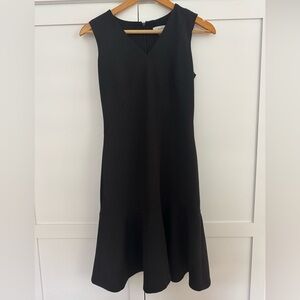 Calvin Klein Classic Black v neck stealth dress with flare hem size 2